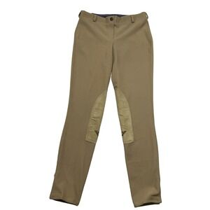 TuffRider Breeches Women 28x30 Tan Ribbed Lowrise Equestrian Riding Horses